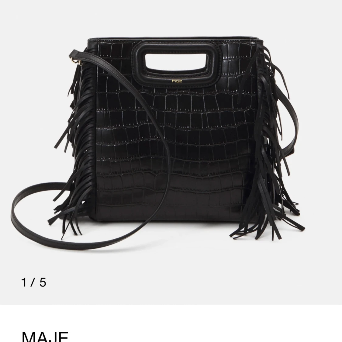 Svart axelväska med fransar från Maje