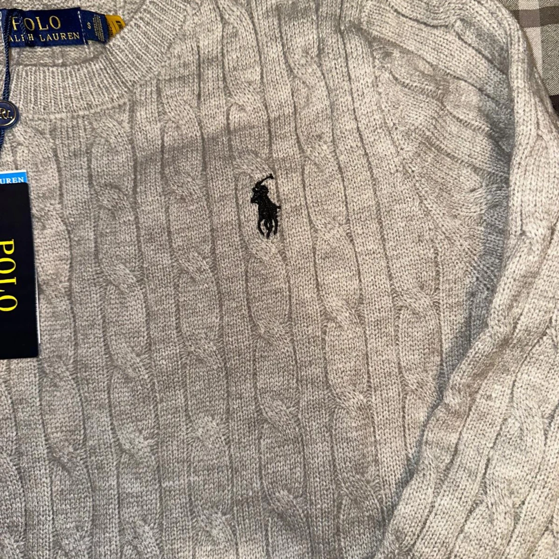 Grå kabelstickad tröja Polo Ralph Lauren - 1
