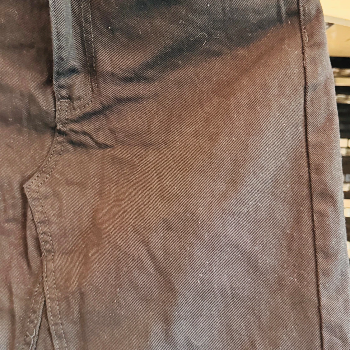 Svart lång jeanskjol med fickor - 3