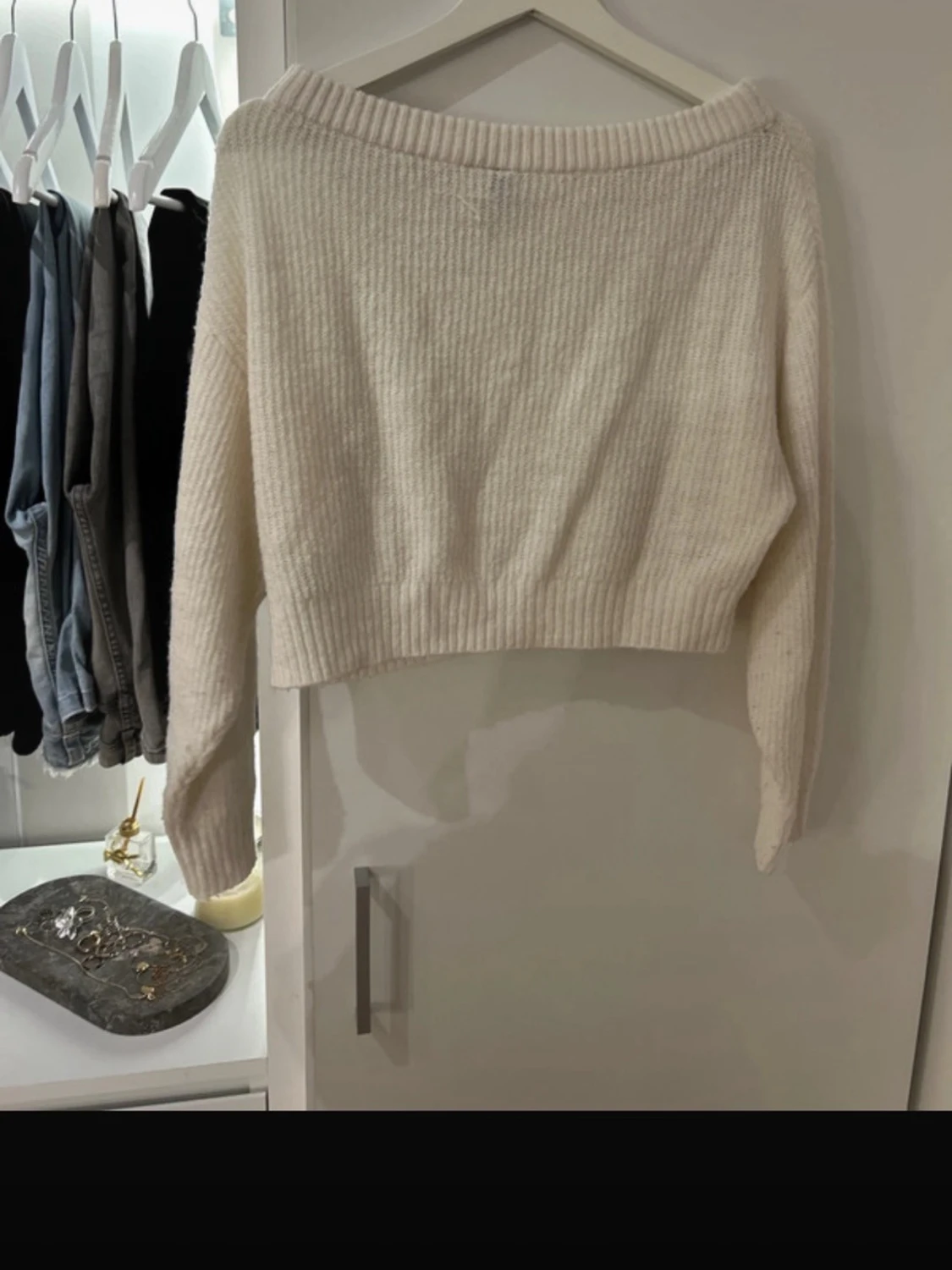 Vit croppad stickad tröja H&M Divided - 1