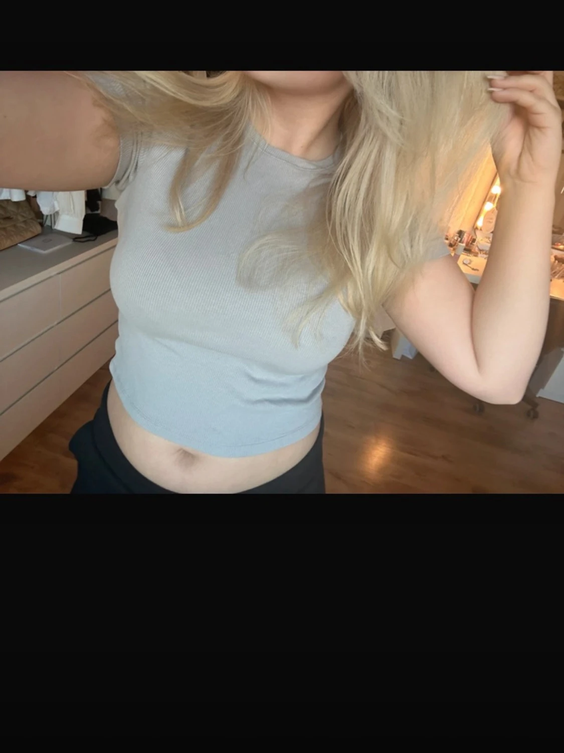 Grå ribbad croppad topp H&M Divided