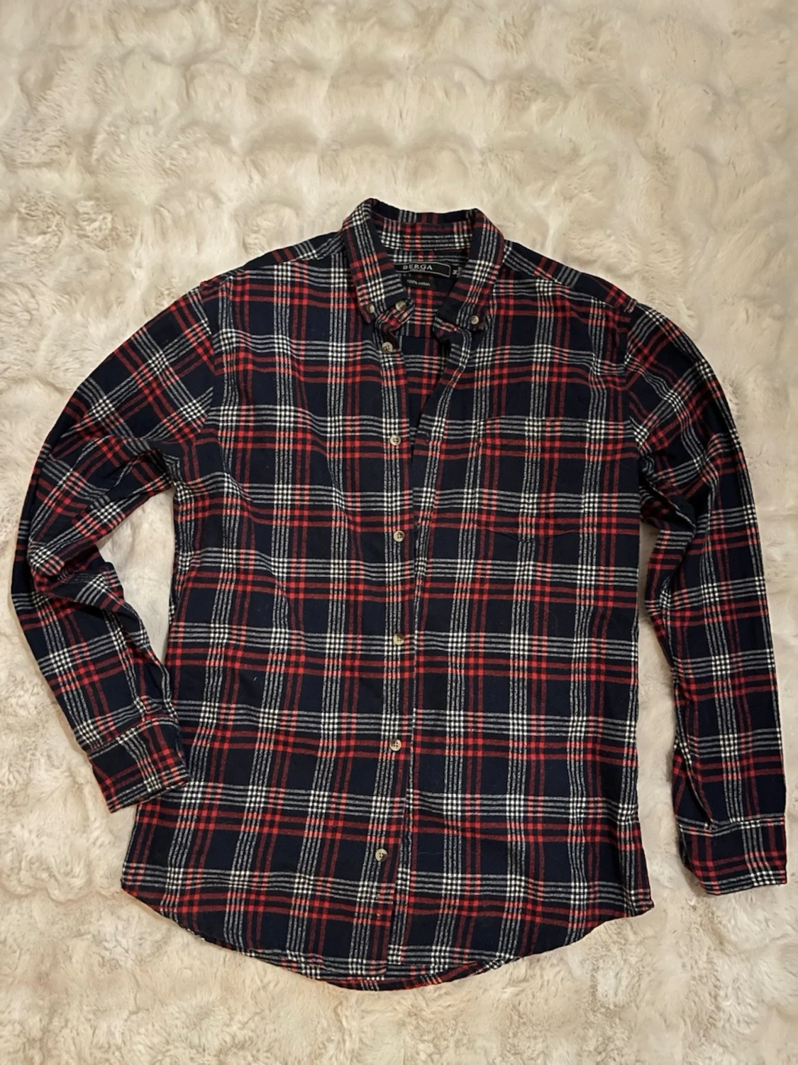 Rutig skjorta från Berga i bomull