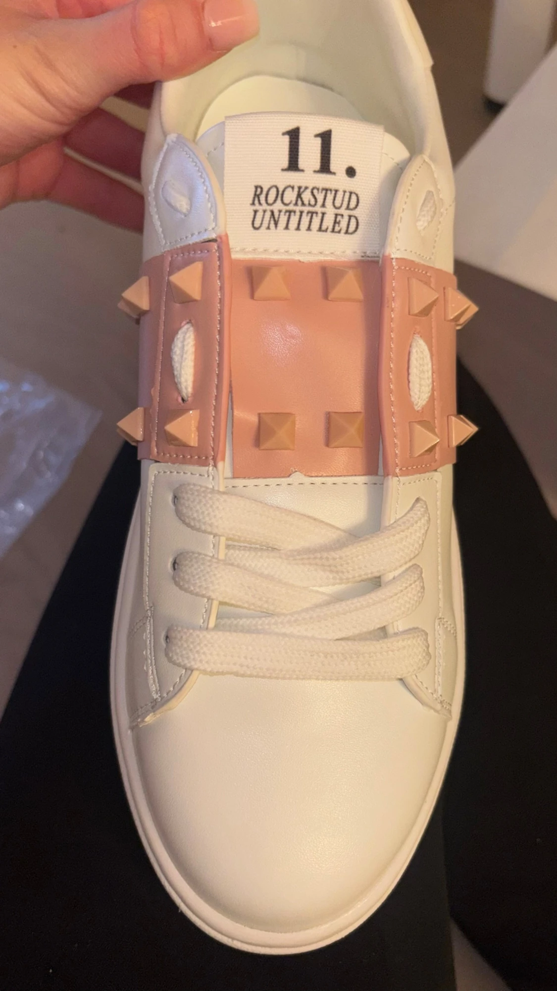 Valentino Rockstud sneakers vit/rosa - 3