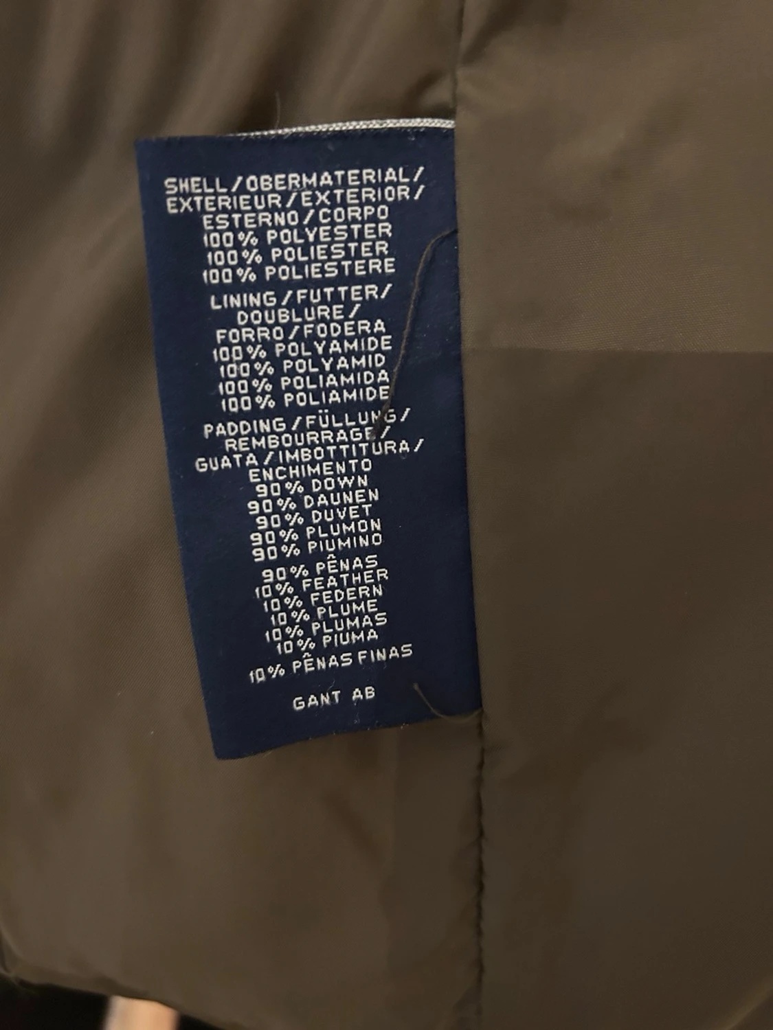 Gant-Mörkgrön dunjacka med bälte - 5