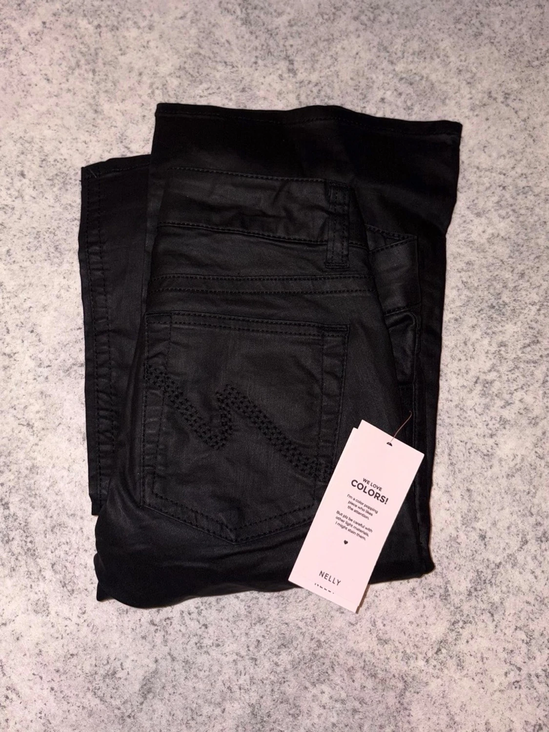 Svarta bootcut jeans med söm - 2