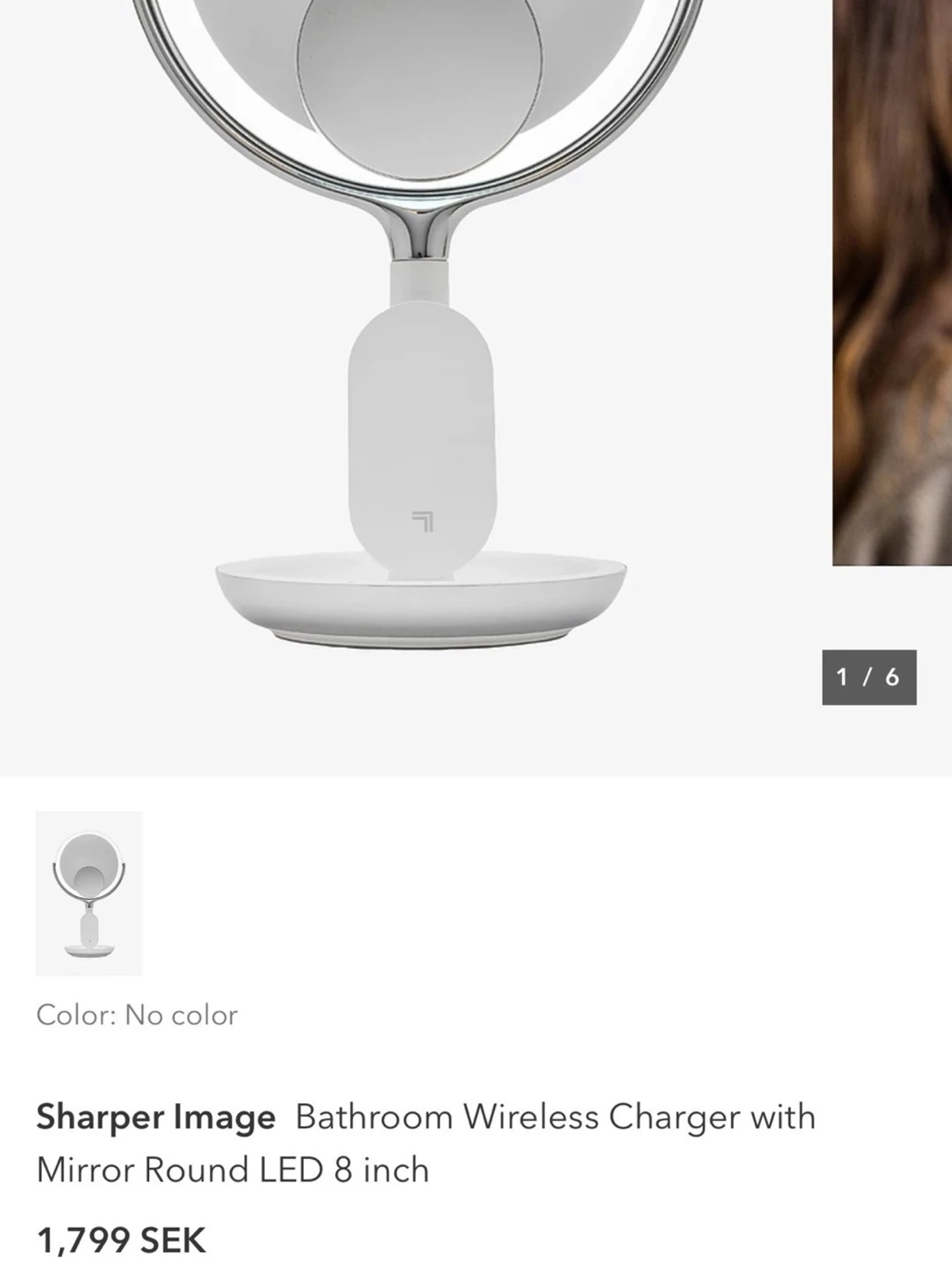 Rund sminkspegel med LED från Sharper Image - 1