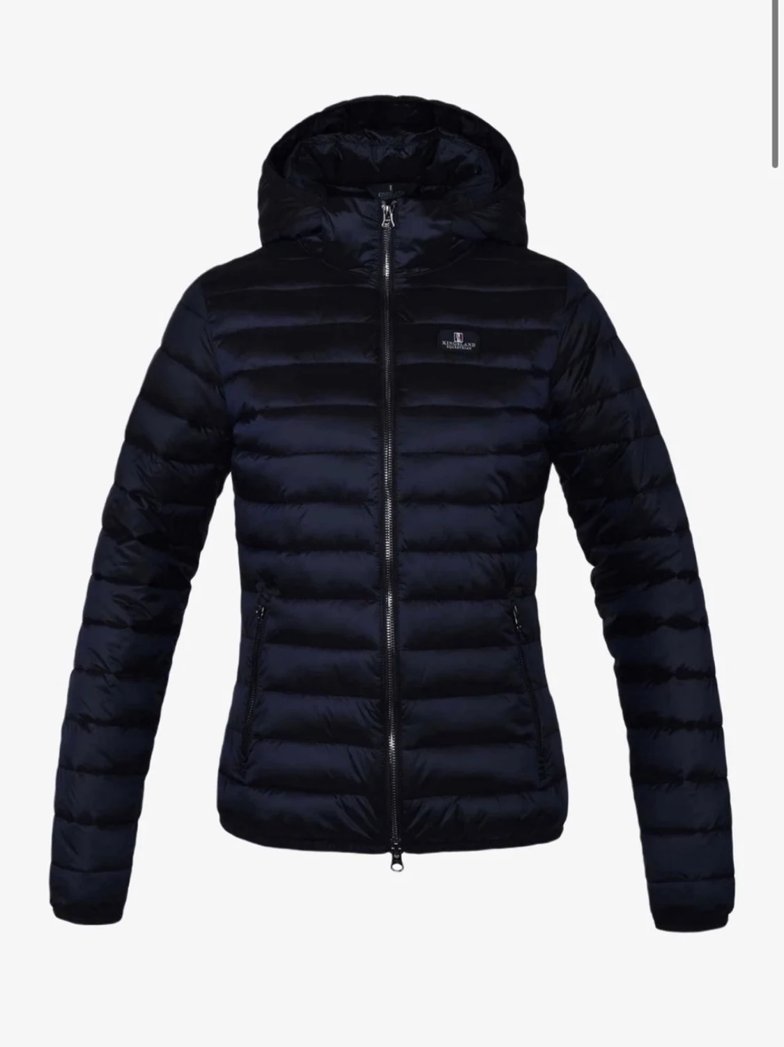 Marinblå dunjacka med huva från Kingsland