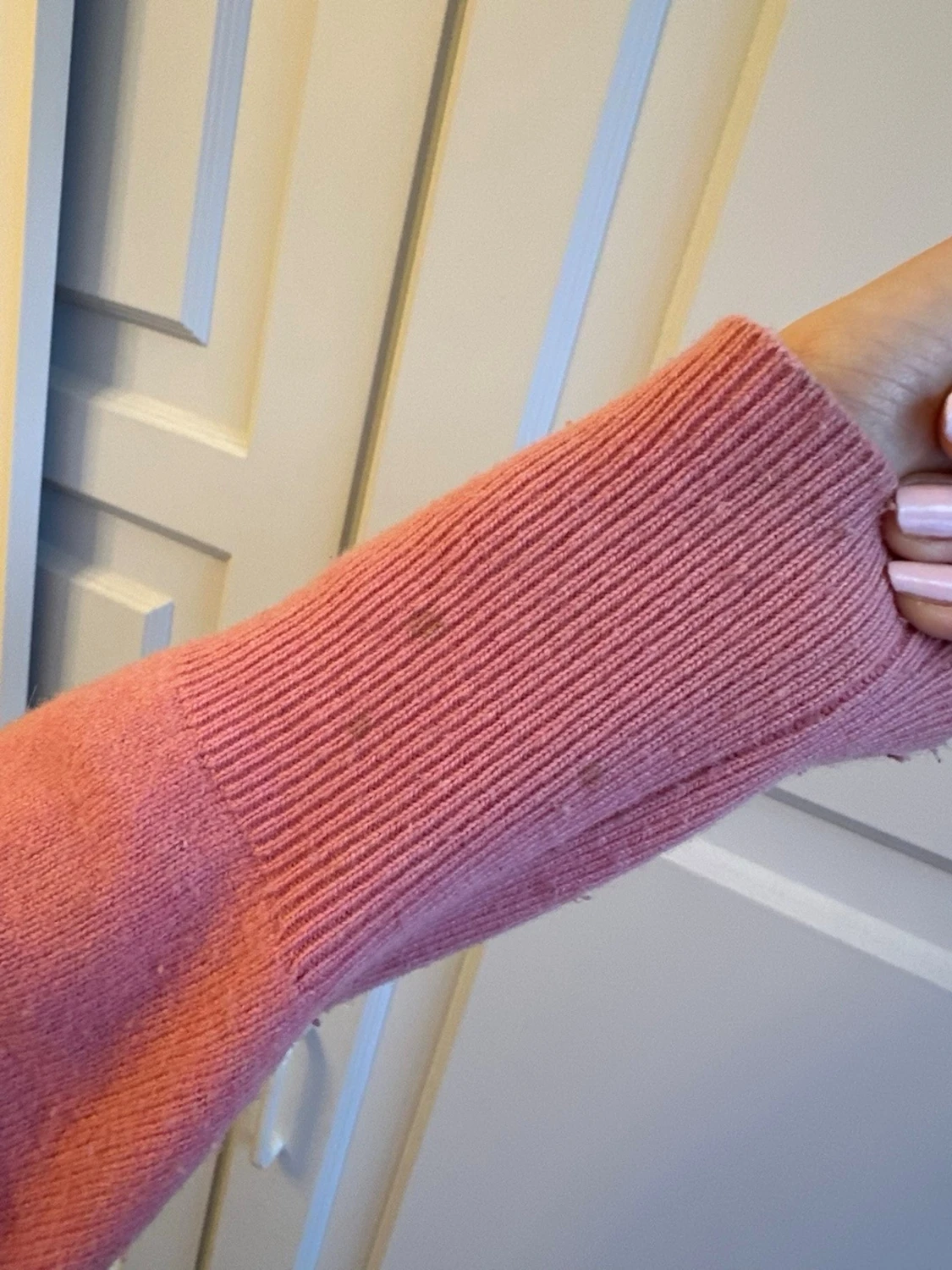 Rosa stickad tröja - 4