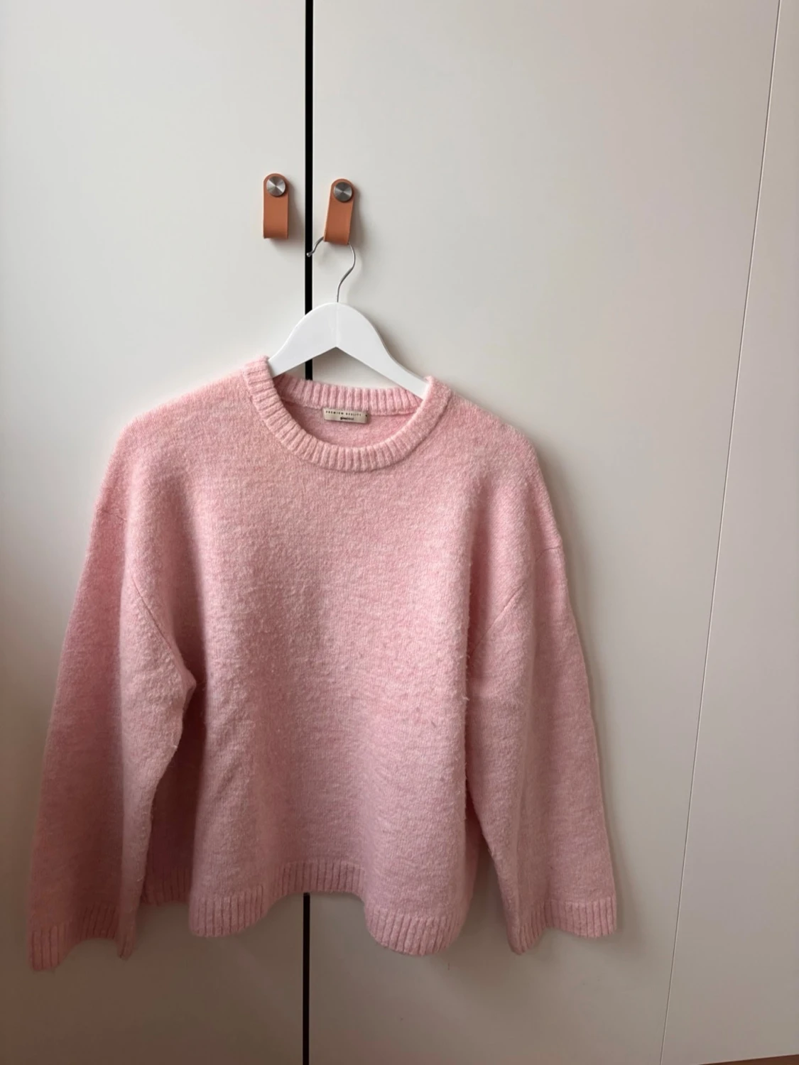 Ljusrosa oversized stickad tröja - 2