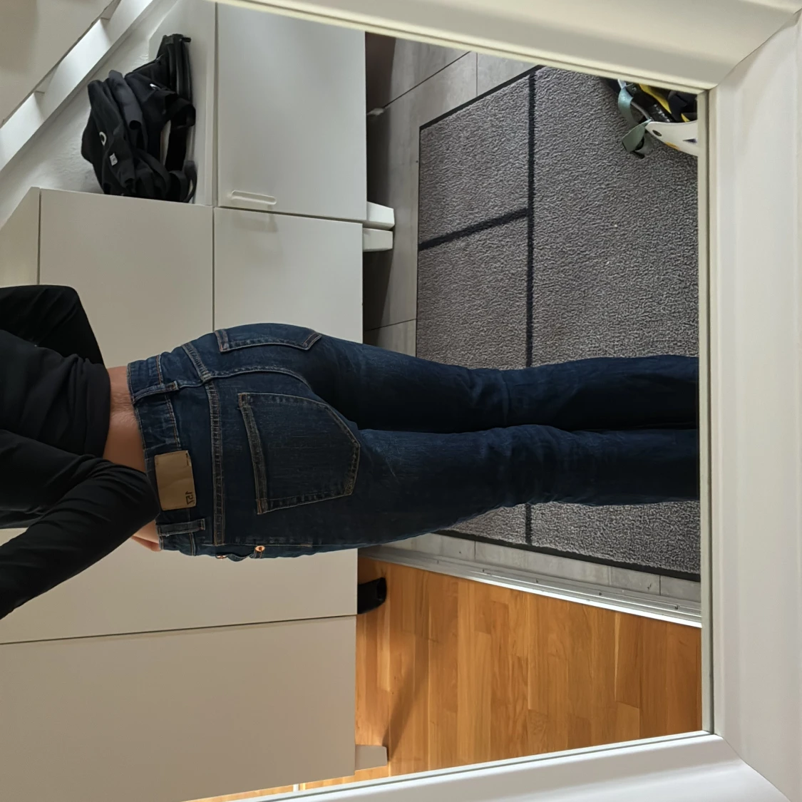 Mörkblå bootcut jeans XXS - 4