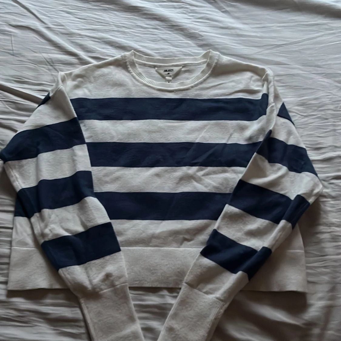 Randig croppad tröja  - 2