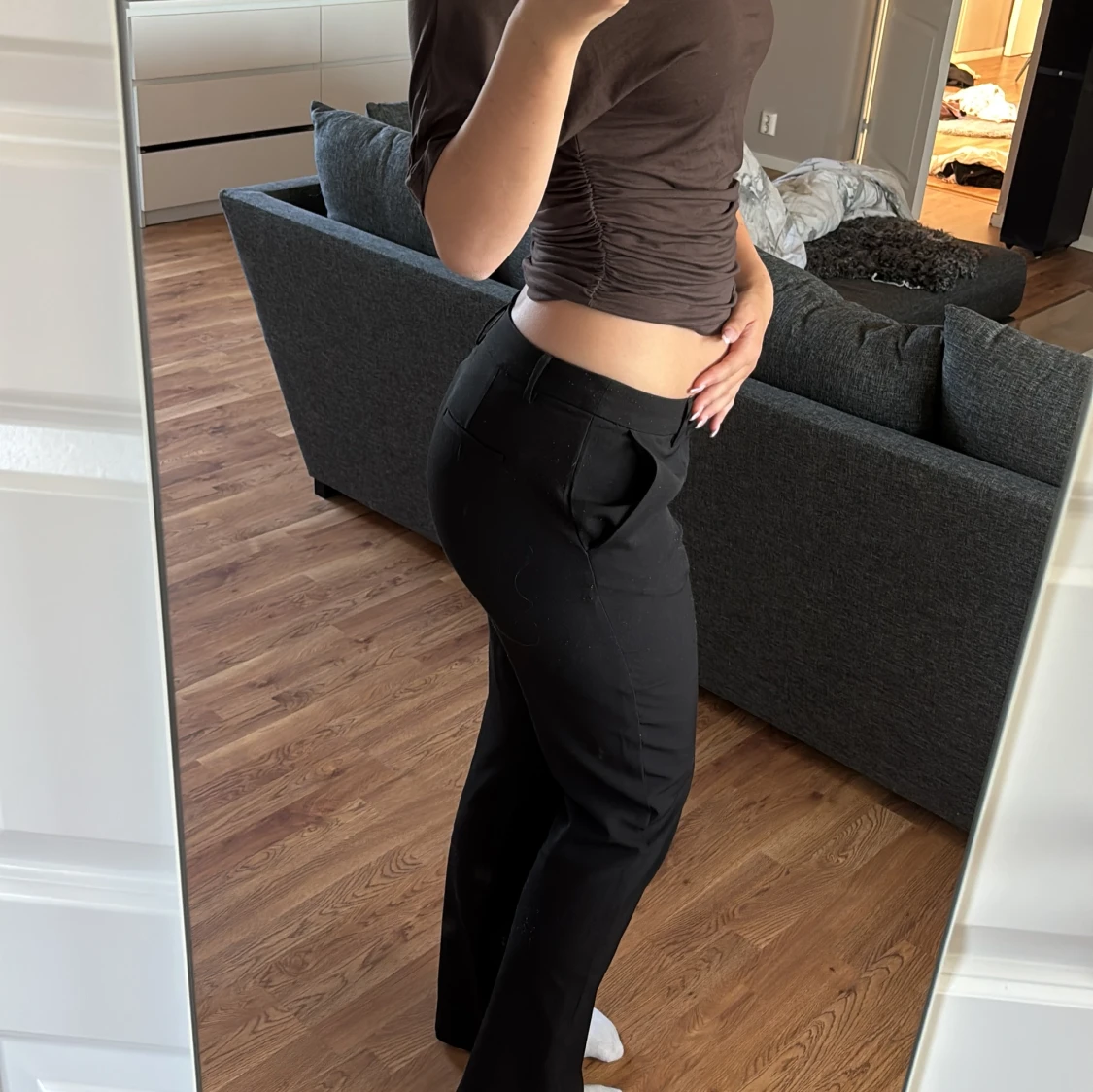 Svarta kostymbyxor med raka ben - 2