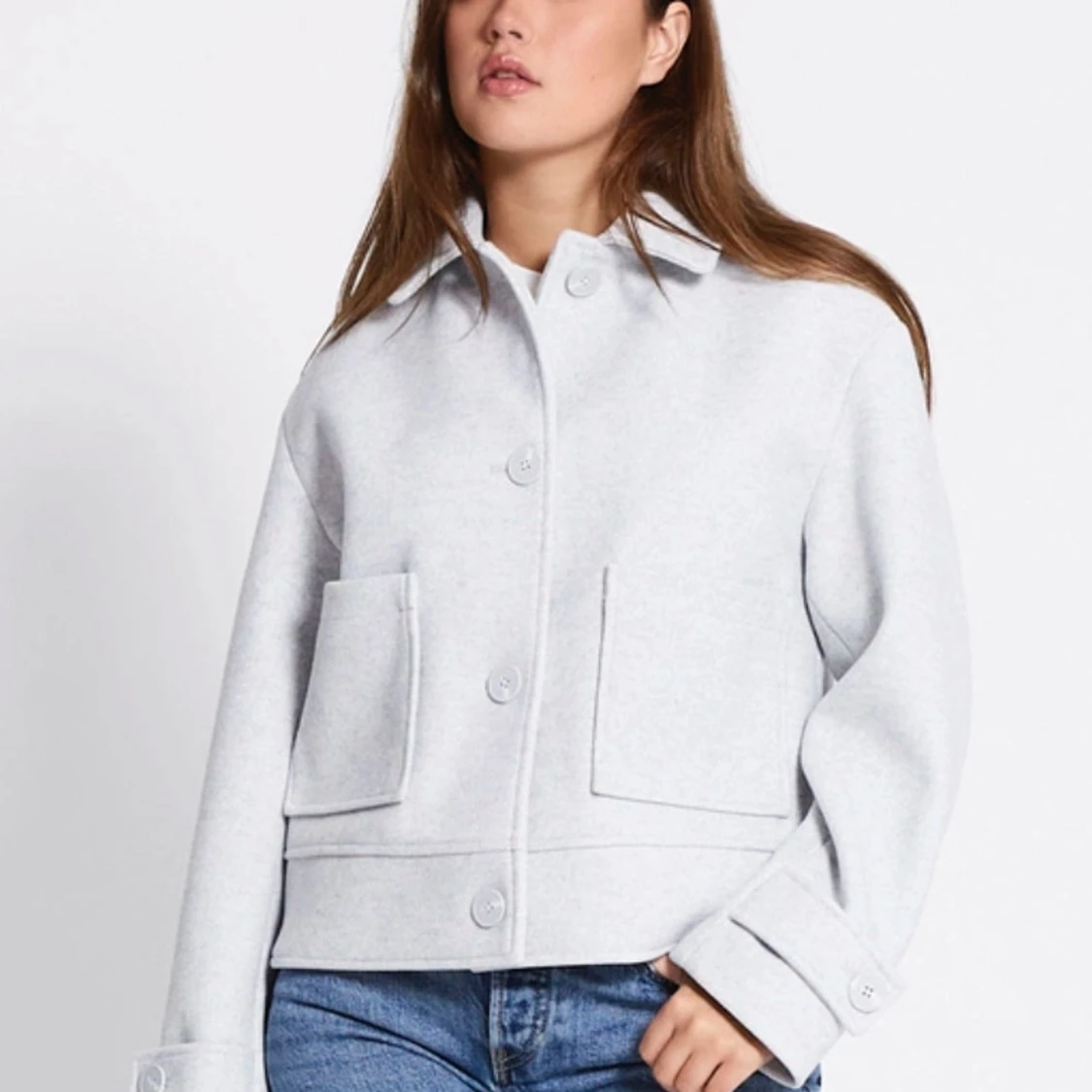 Grå kort kappa från 157, storlek M