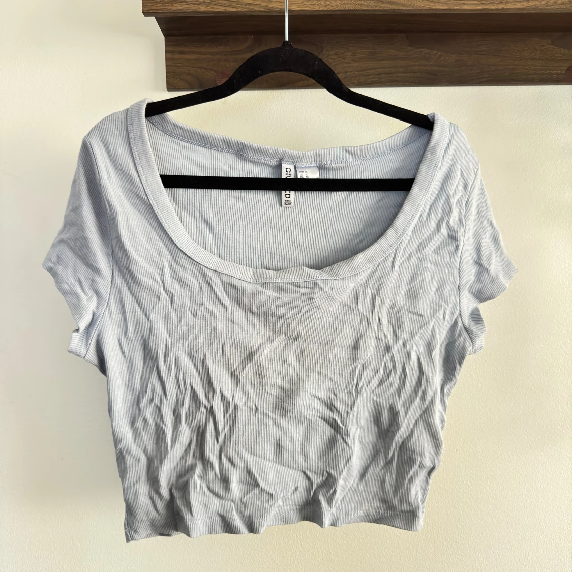 Crop top tshirt babyblå