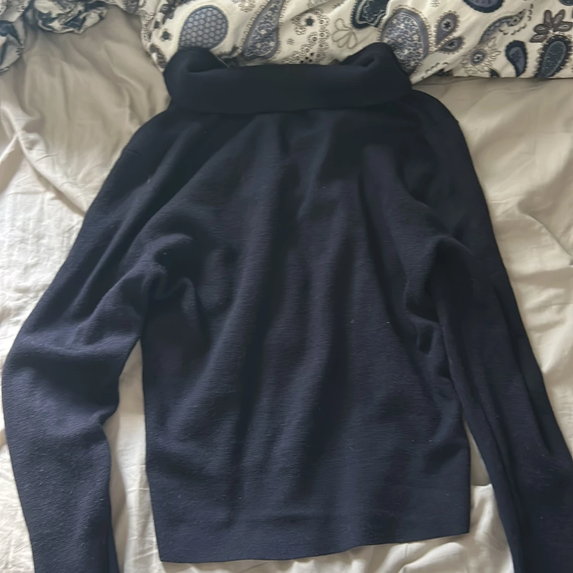 Mörkblå stickad half zip-tröja H&M - 1