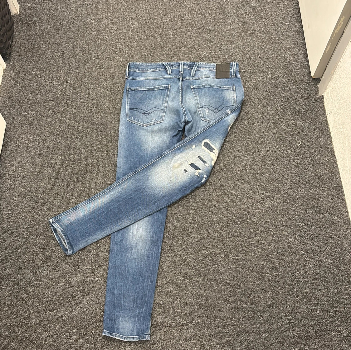 Blå slitna skinny jeans Replay - 2