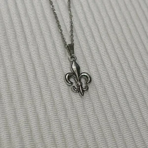 Fleur de Lis Silver Necklace - 50 cm. Rostfri 