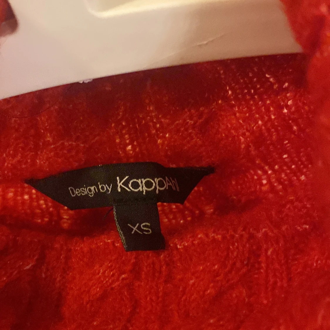 Röd stickad klänning från KappAhl XS - 1