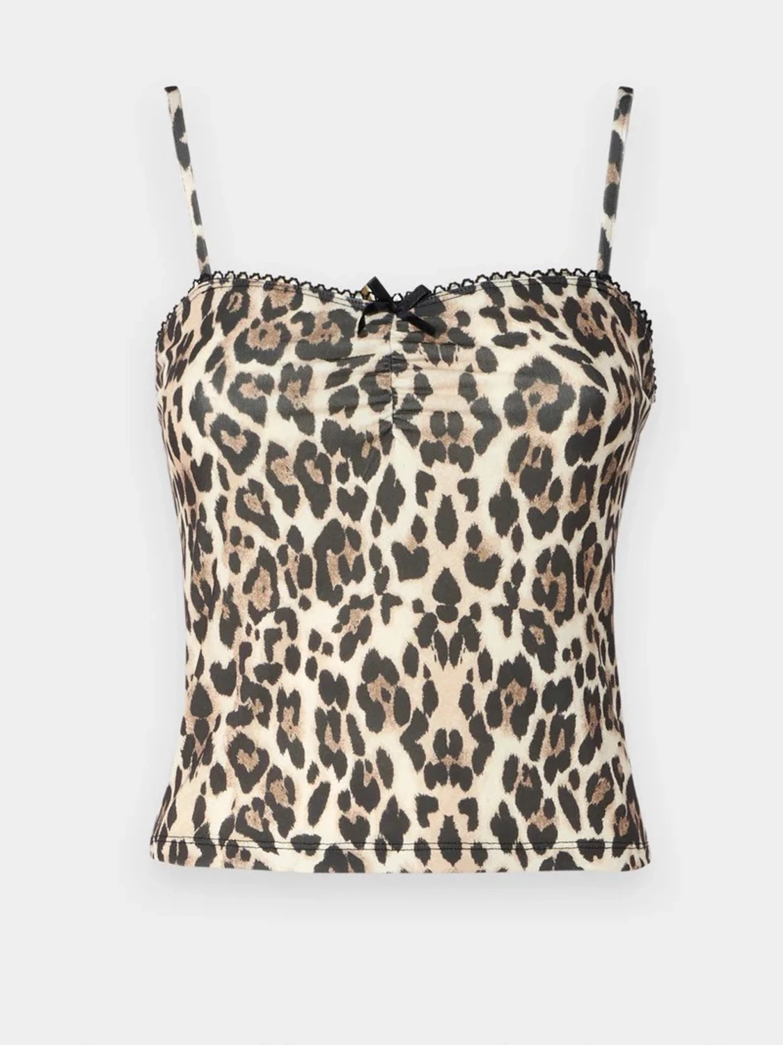 Leopardmönstrad linnetopp med rosett