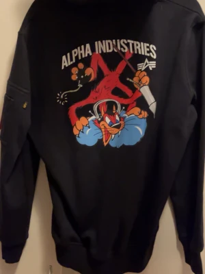 Alpha industries hoodie - Alpha industries hoodie storlek M med tryck på baksidan