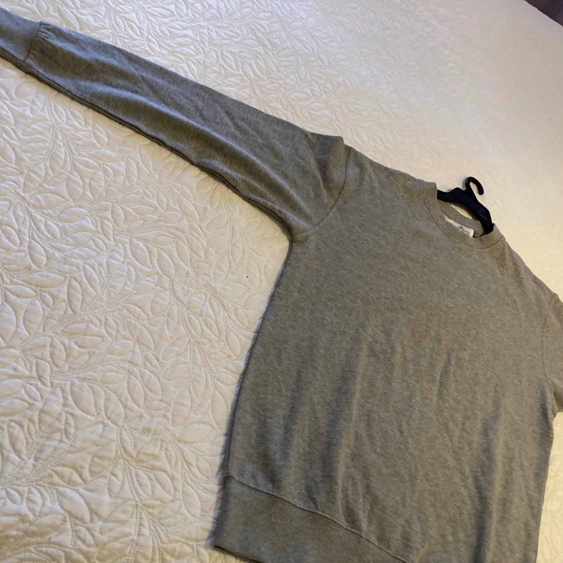 Grå basic sweatshirt i bomull - 1