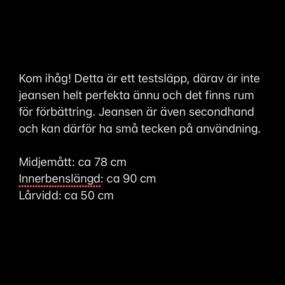 Mörkblå jeans med svart spets - 90 cm innerbenslängd  - 4