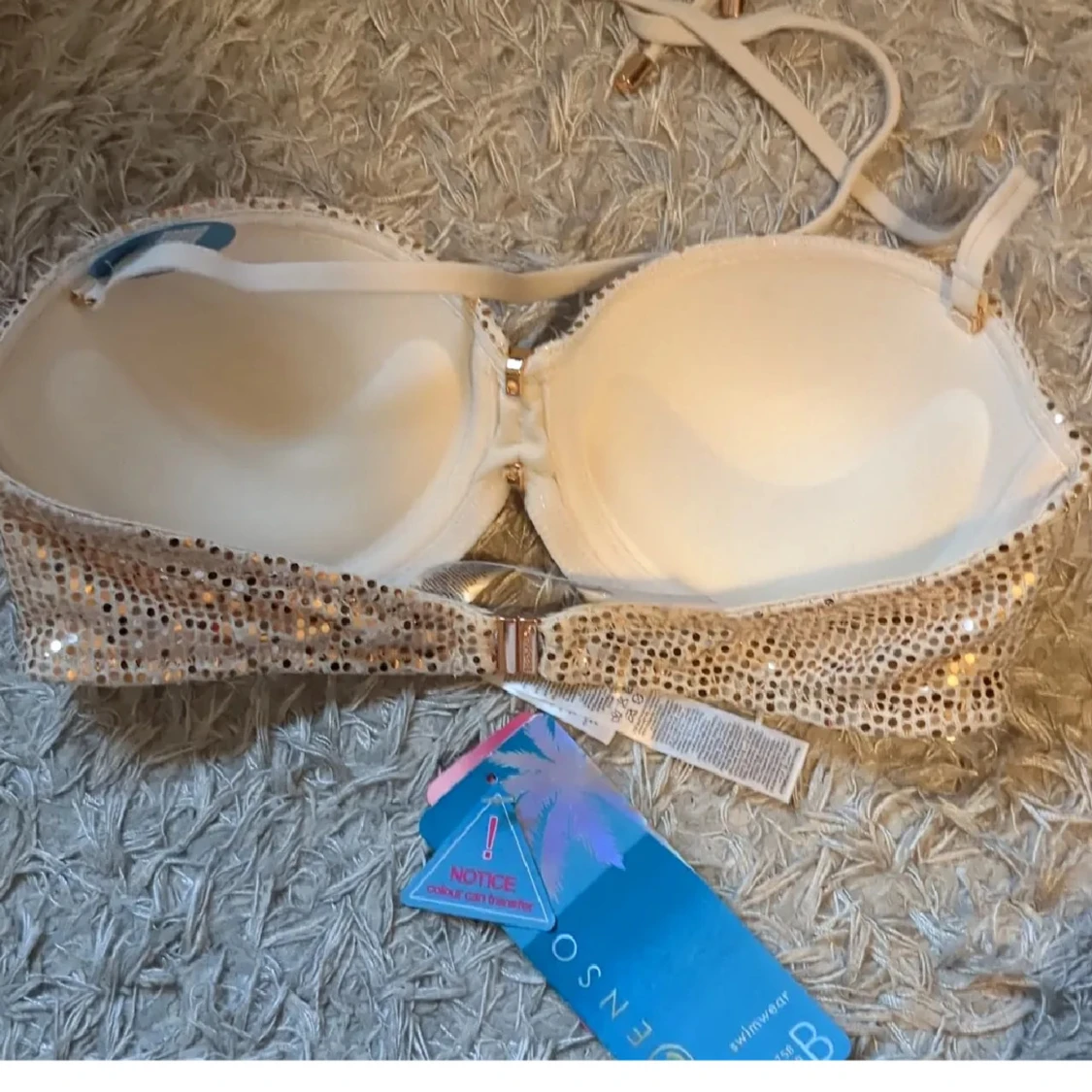 Glittrig bikiniöverdel - 1