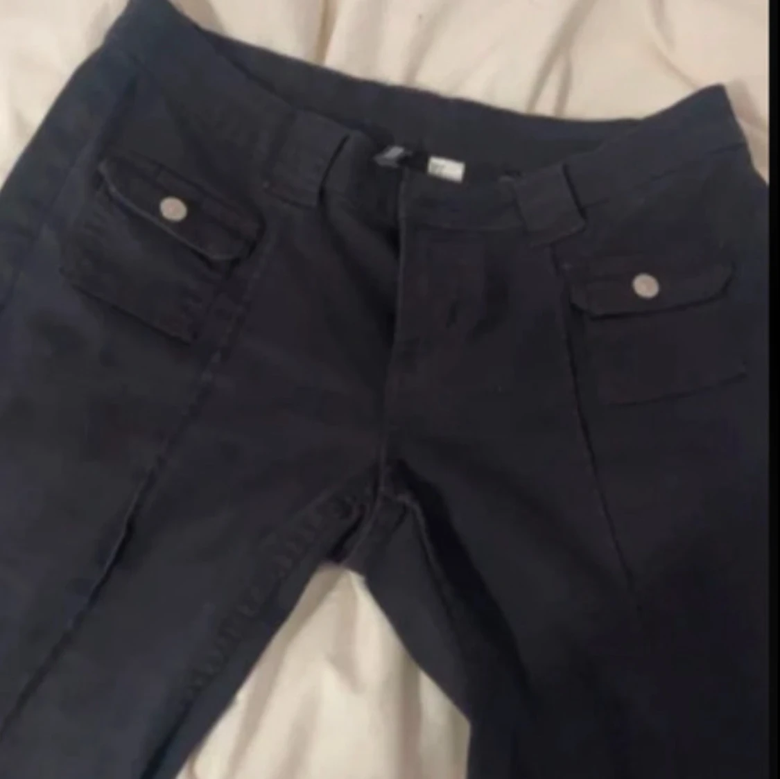 Svarta lågmidjade bootcut jeans - 4