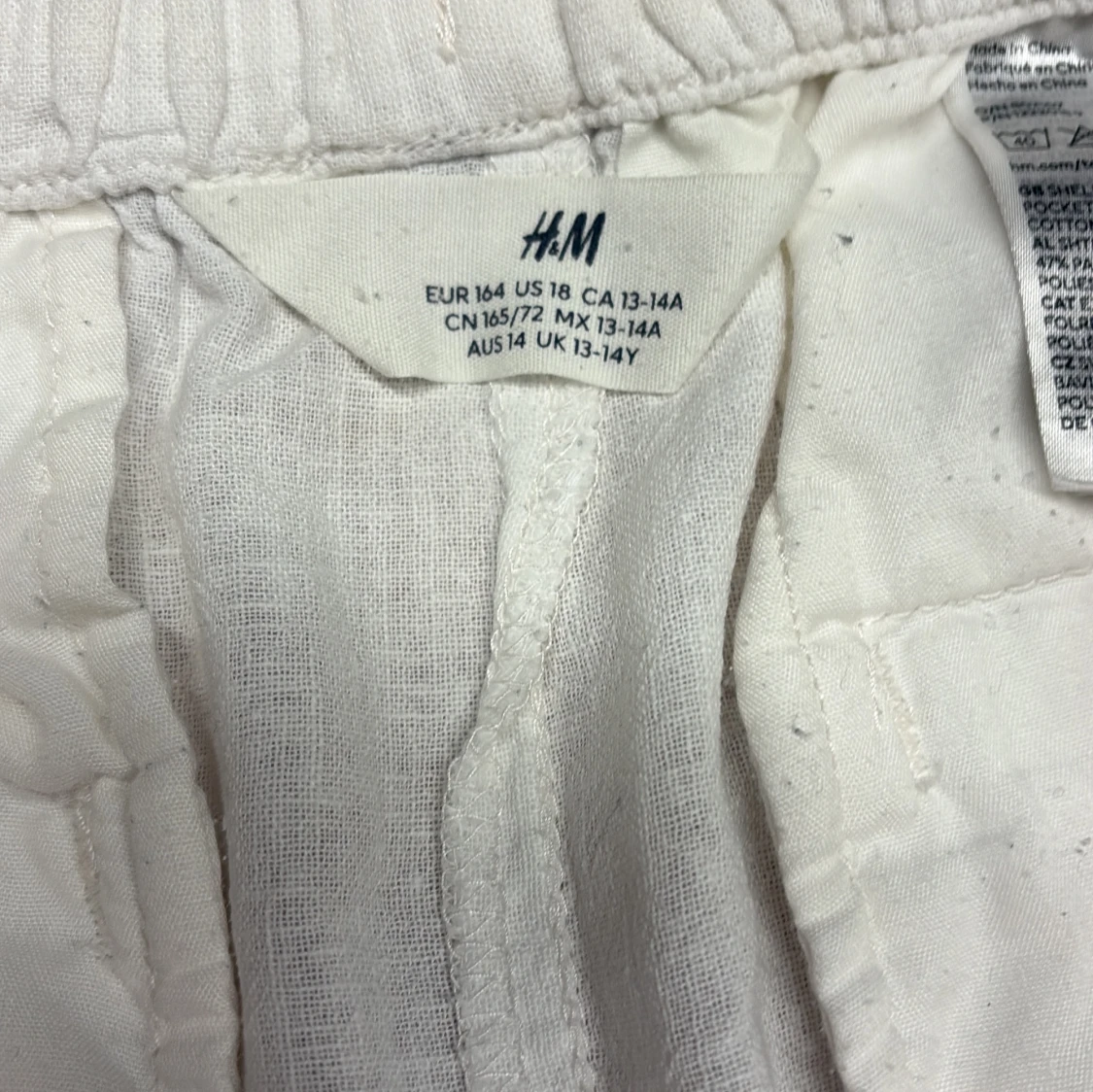 Vita linnebyxor från H&M, strl 164 - 1
