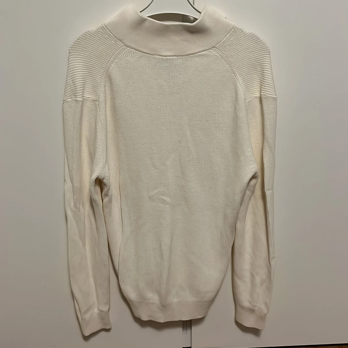 Vit stickad half zip-tröja H&M - 2
