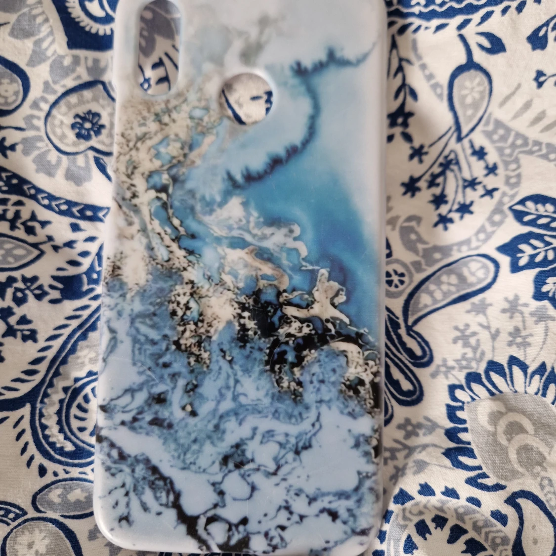 Mobilskal med blått marmormönster för Huawei p20 lite