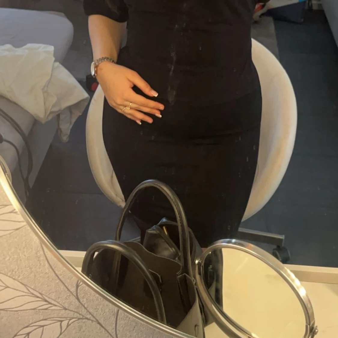 Svart tight kortkjol i bomull - 2