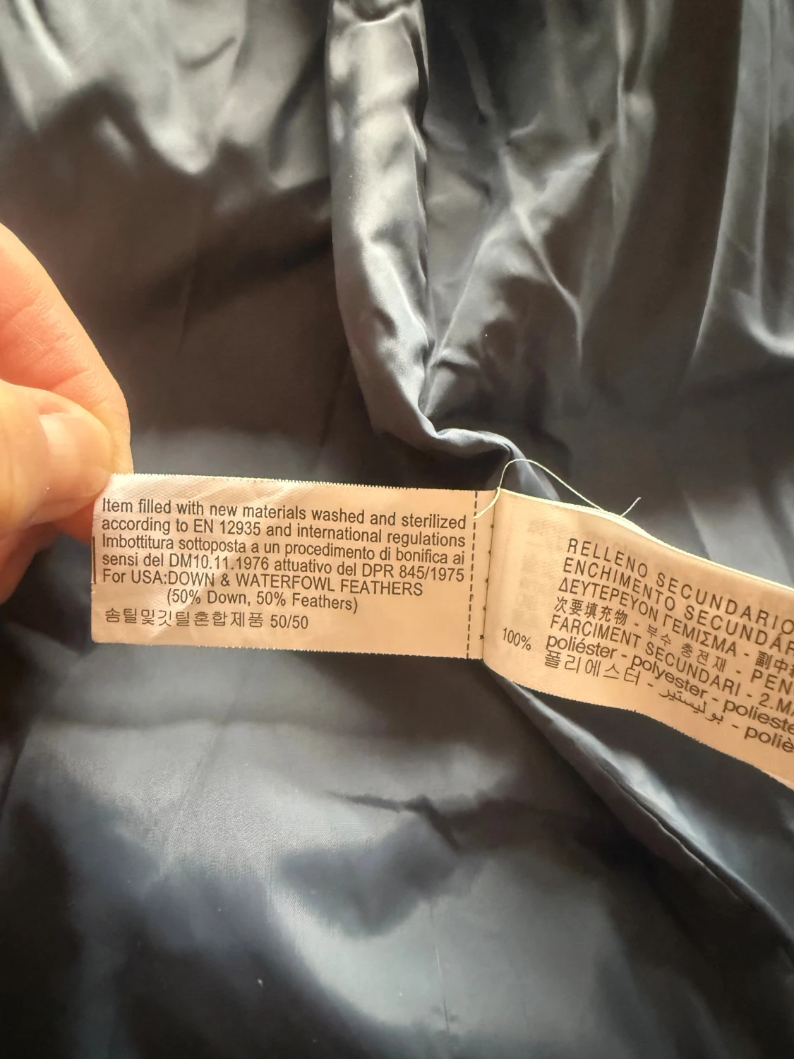 Svart lång dunjacka med huva stl140 eller 10 - 2