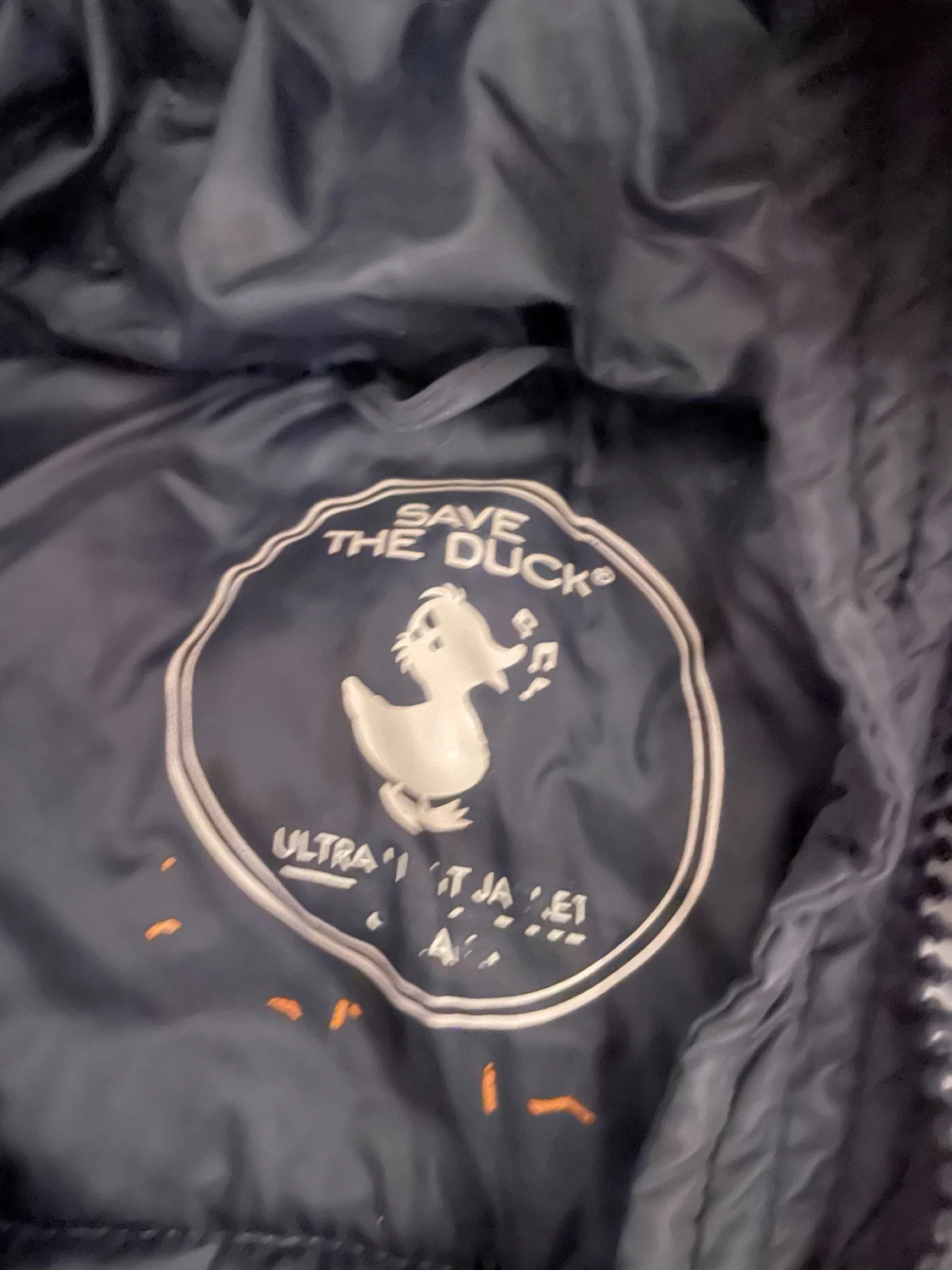 Mörkblå  lång pufferjacka Save The Duck - 2