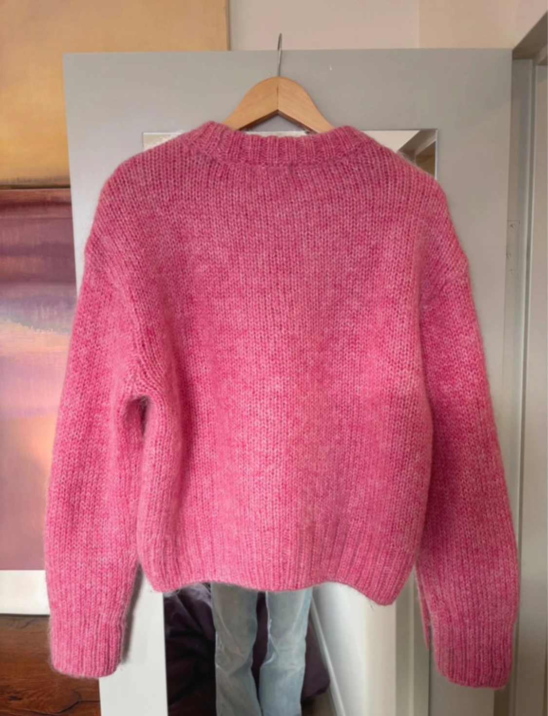 Rosa stickad tröja - 2