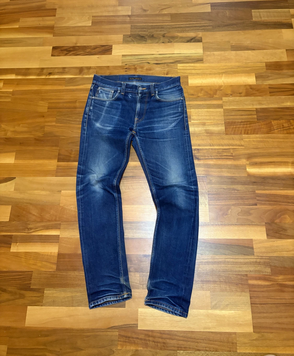 Blå Lean Dean från Nudie Jeans, Dry Japan Selvage