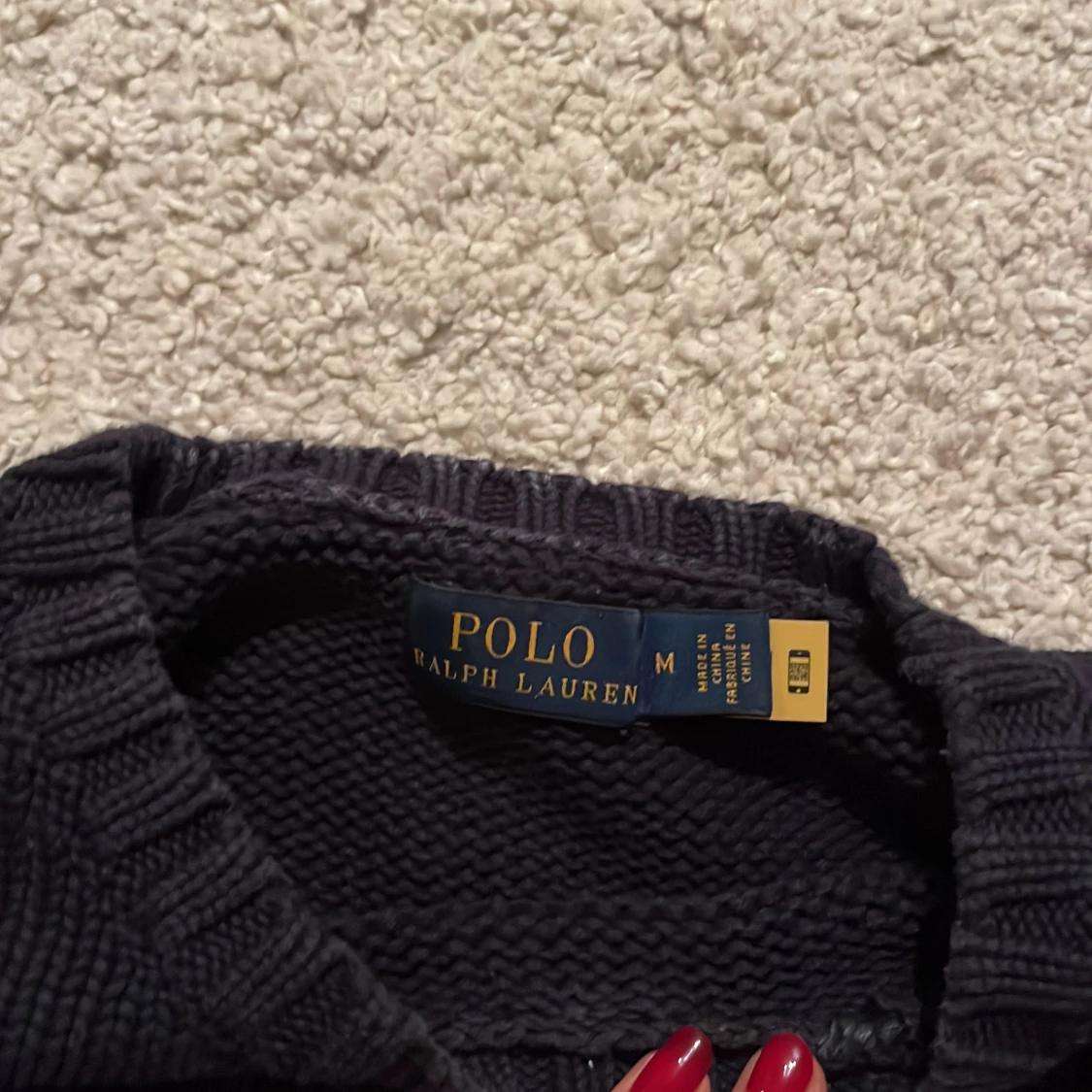 Mörkblå stickad tröja Polo Ralph Lauren - 1