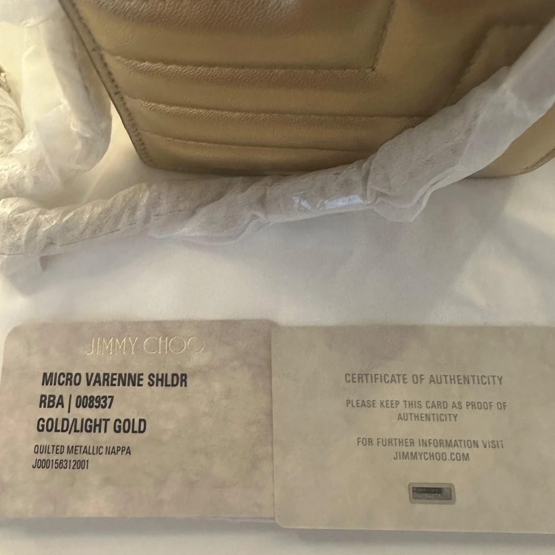 Guldig quiltad handväska från Jimmy Choo - 4