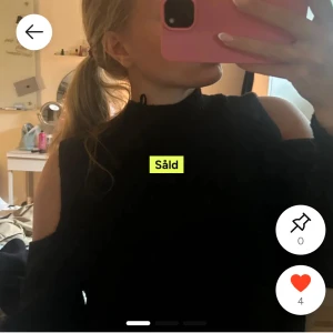 Svart stickad tröja med cut out-axlar - Svart stickad tröja med trendiga cut out-detaljer på axlarna och hög hals. Köpt på Plick men var tyvärr för stor🥰 Skirv om ni har några frågor!