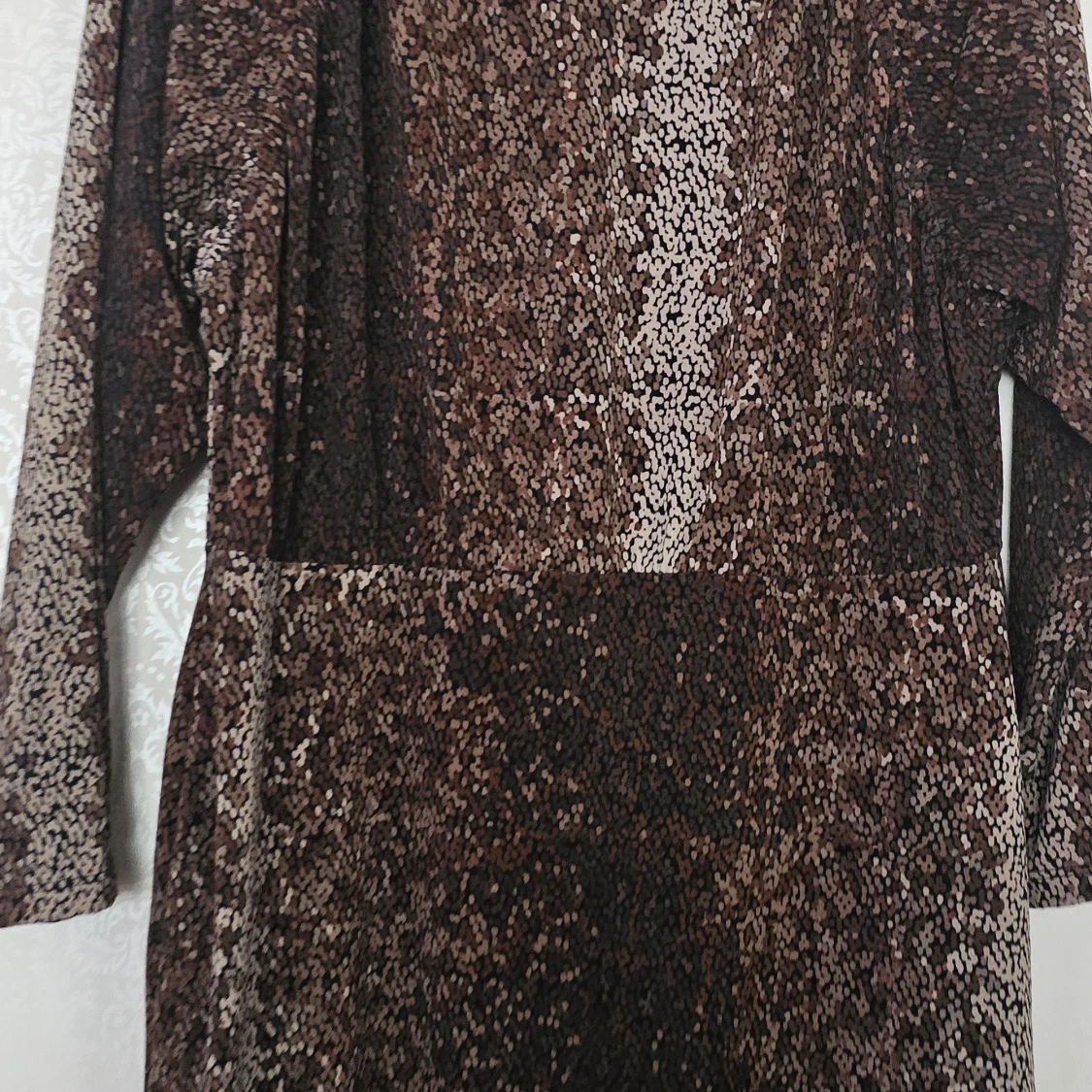 Brun leopardmönstrad klänning XL