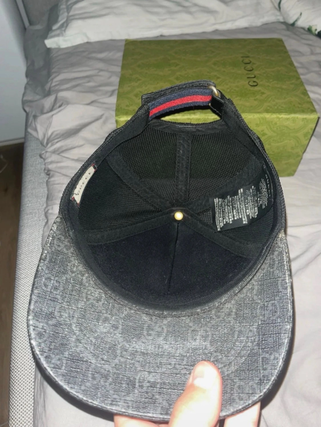 Svart Gucci keps med ormtryck - 4