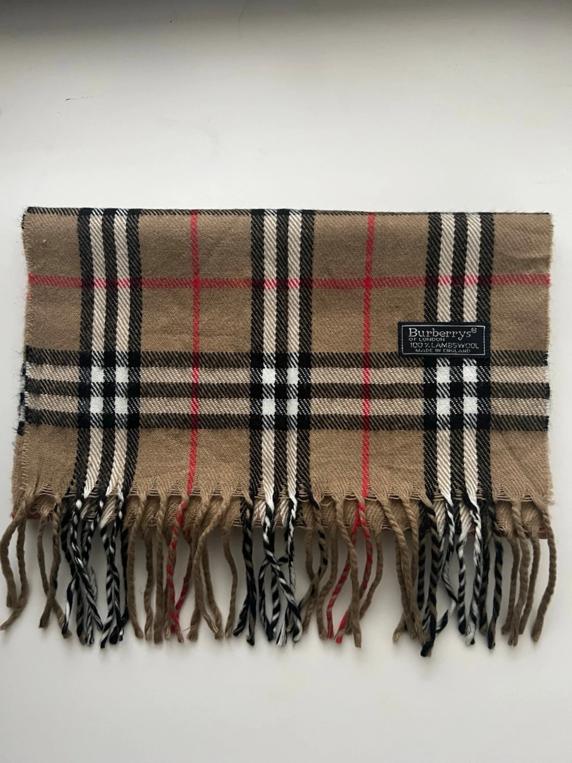 Beige rutig halsduk från Burberrys