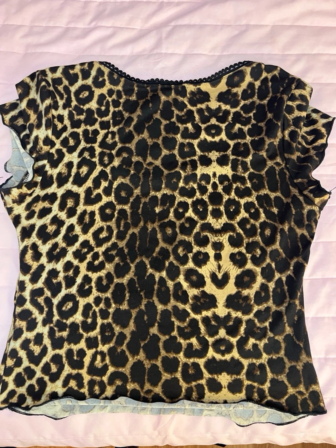 Leopardmönstrad mesh topp - 2