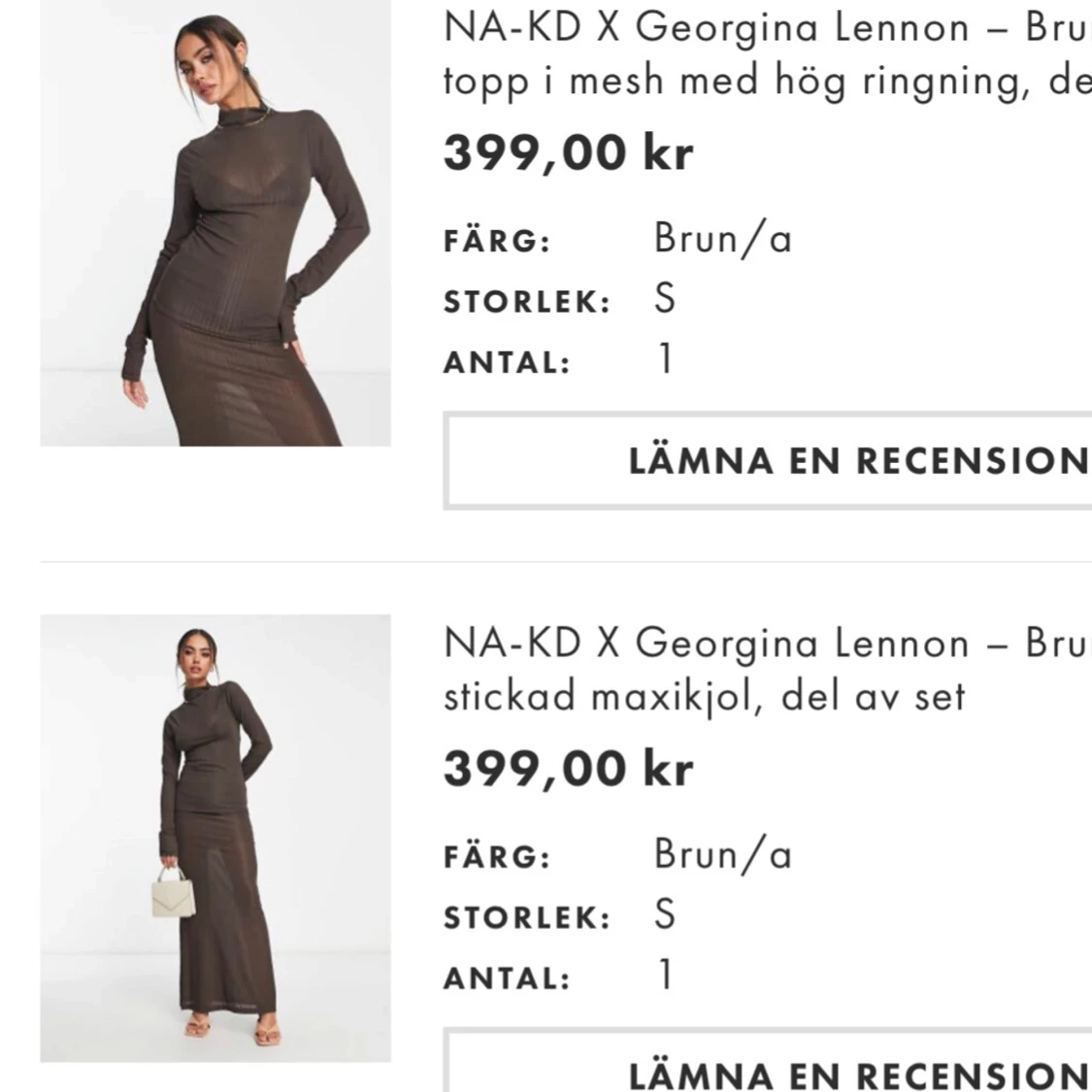 Brun långklänning (2-delad) - 3