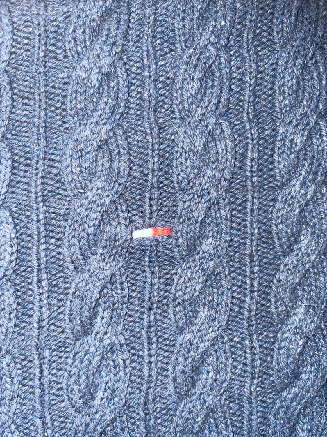 Mörkblå kabelstickad tröja Tommy Hilfiger - 2