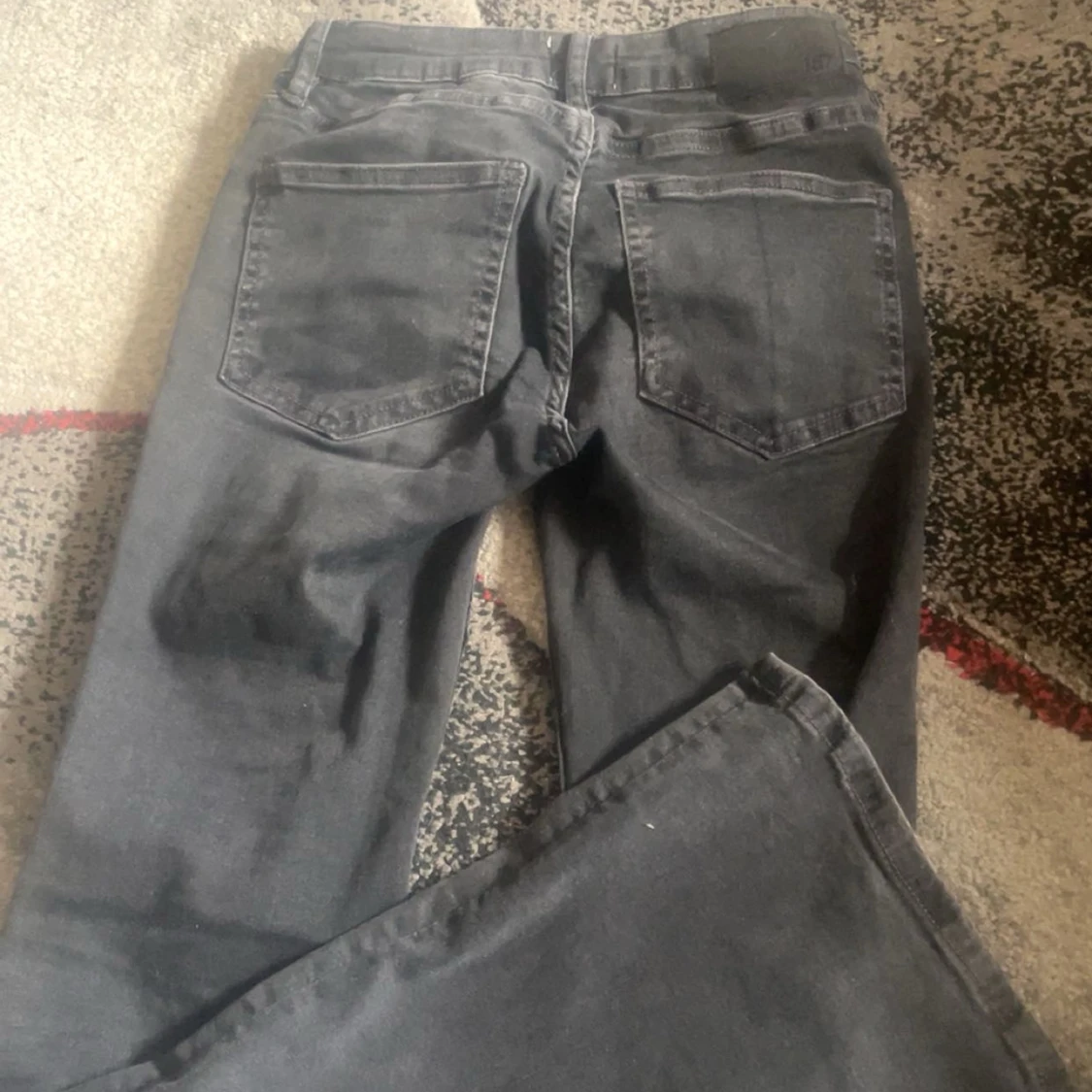 Svarta jeansbyxor XS kort längd - 1