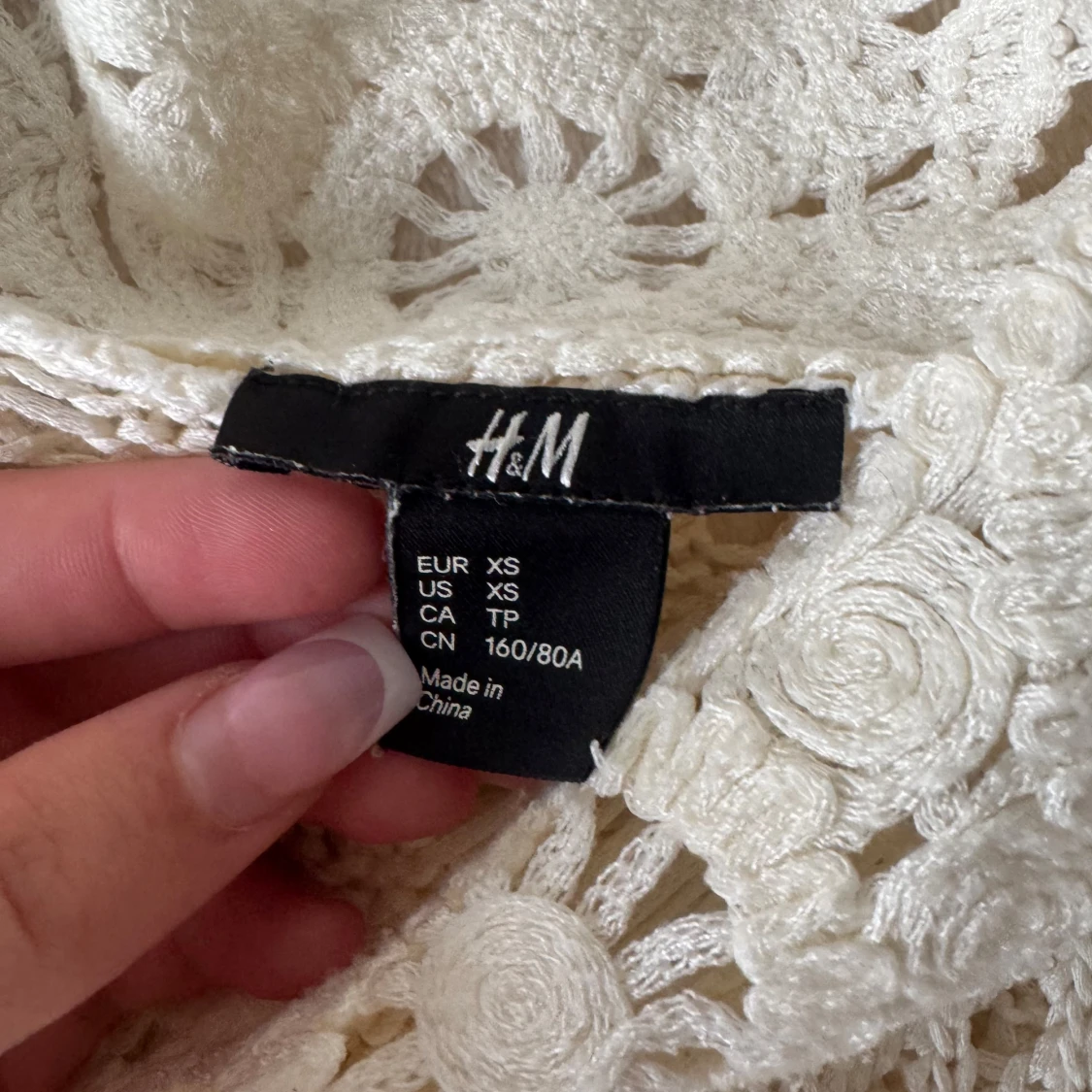Vit spetsblus från H&M XS - 3