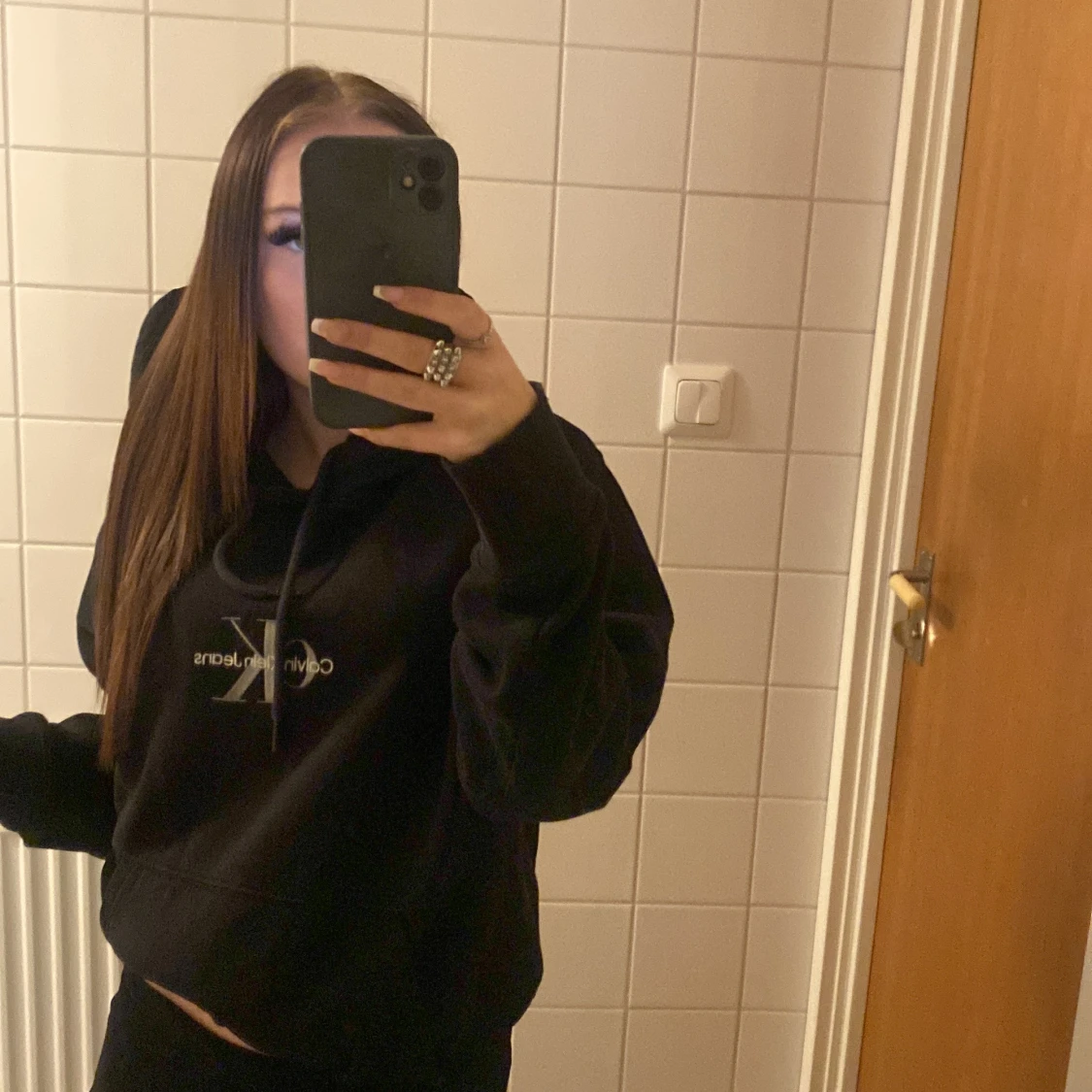 Svart calvin Clein hoodie