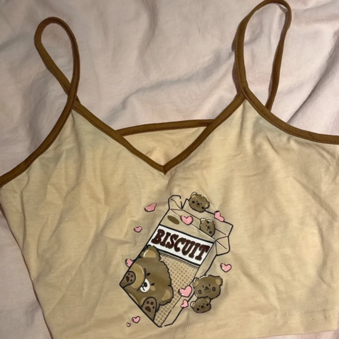 Beige linne med söta björnar