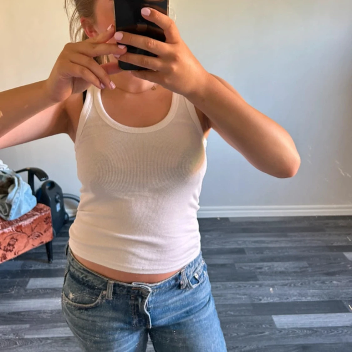 Vit ribbad linnetopp - 1